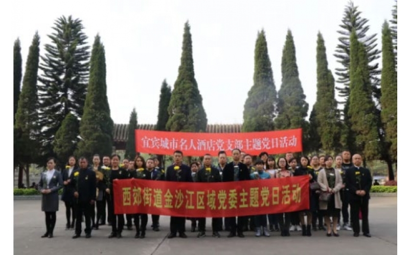 宜賓市電子商務產業(yè)園黨委參加街道組織的清明掃墓活動